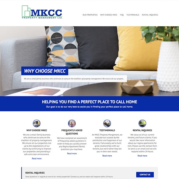 MKCC Property Management Website Design Example